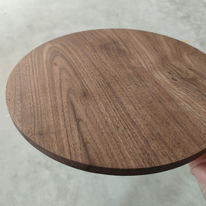 北美黑胡桃木圆形台面定制实木圆桌面板原木折叠圆桌面小茶几圆盘