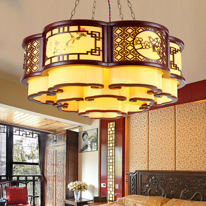 中式祥云吊灯客厅餐厅包厢木艺灯具中国风仿古典大堂酒店工程定做