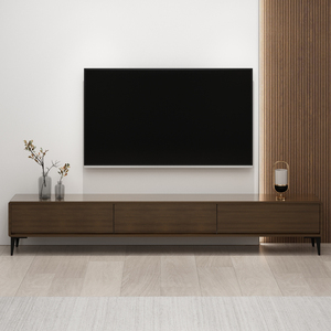 新中式实木电视柜客厅家用极简胡桃色小户型茶几电视机柜组合地柜
