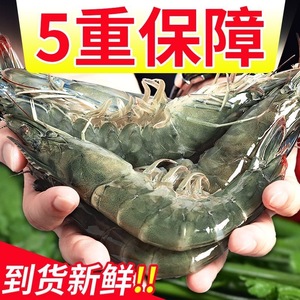 超大基围虾冷冻大虾鲜活青虾青岛鲜对虾速冻海虾整箱4斤