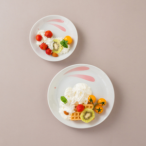 锅小姐日本进口粉红兔兔可爱餐盘子日式创意手作小食盘家用菜碟子