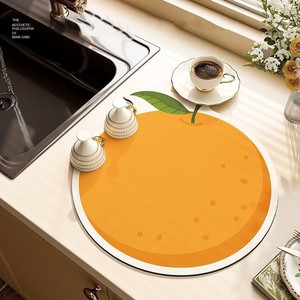 橙子餐垫垫子图案台面厨房沥水垫餐桌垫吸水垫隔热垫桌垫小学生切