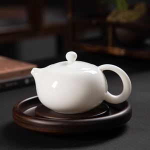 德化陶瓷羊脂玉瓷茶壶大小容量手工单壶带过滤功夫茶具泡茶西施壶