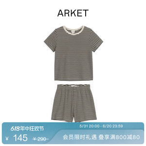 ARKET男女童装 纯棉短袖短裤睡衣套装2023秋冬新款0908267025