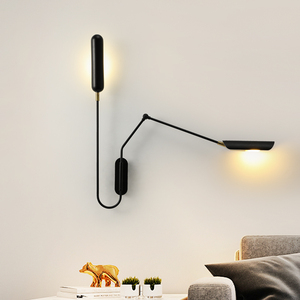 设计师创意长杆壁灯北欧客厅沙发背景墙壁灯个性工业风卧室床头灯