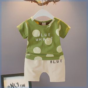 男童女童短袖套装2024夏季韩版婴幼儿童夏装宝宝T恤短裤童装韩版
