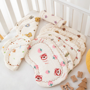 婴儿云片枕新生幼儿枕巾透气吸汗宝宝枕头0到1岁纯棉纱布儿童夏季