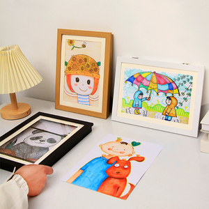 儿童绘画作品展示画框装裱翻盖收纳奖状涂鸦储存式相框免打孔挂墙