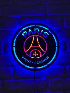 新品新品巴黎圣日耳曼足球俱乐部夜灯创意发光壁灯霓虹灯led灯