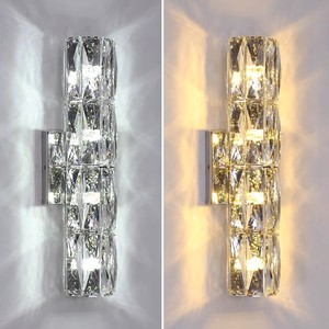 北欧简约轻奢水晶壁灯后现代客厅卧室床头过道走廊装饰LED壁灯具