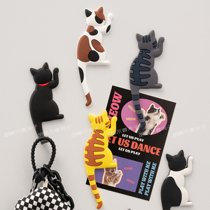 可爱卡通猫咪冰箱贴磁贴挂钩吸铁石创意家用装饰贴小猫强力磁铁贴