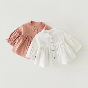 女童白色娃娃衫2024秋季新款儿童韩版甜美衬衫森系宝宝长袖上衣潮