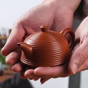 潮州朱泥手拉壶半手工紫砂壶小容量不漏水茶壶茶具小品全手工茶具
