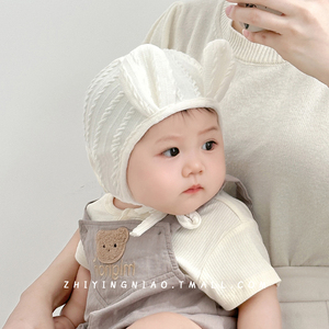 婴儿帽子春秋季新款套头帽可爱超萌女宝宝护囟门百搭婴幼儿套头帽