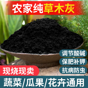 正宗纯草木灰肥料农家有机花底肥稻壳碳批发营养土天然土壤改良剂