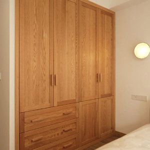 原木色衣柜家用卧室小户型现代简约一门到顶自由组合双门三门柜子