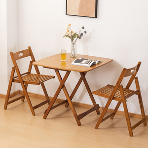 简易可折叠桌小户型阳台家用竹木餐桌便携式户外摆摊吃饭桌方桌子