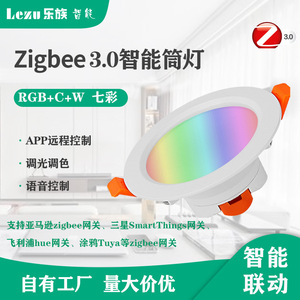 ZigBee 3.0智能筒灯3寸4寸家居天花板顶卧室顶灯手机控制远程樱雪