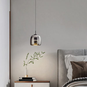 菁雅卧室床头吊灯简约现代创意长线小吊灯北欧玻璃极简设计师吊灯