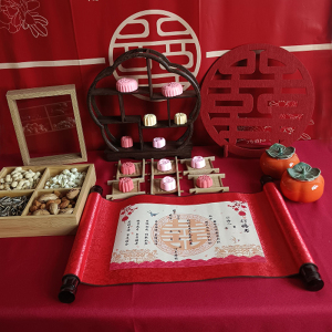中式订婚布置甜品台摆件花型古架架子摆台摆盘点心糕点甜点展示架