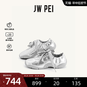 JW PEI芭蕾舞鞋FLAVIA设计时尚软底女士运动鞋银色新款单鞋12BS02