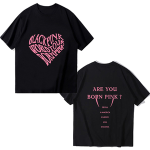BLACKPINK演唱会Lisa爱心短袖T恤女周边BORNPINK同款rose衣服男夏