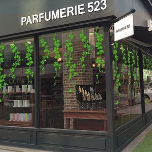 假绿色植物装饰藤蔓叶子店铺窗户橱窗玻璃门贴纸创意贴画花店墙贴