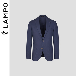 LAMPO/蓝豹男士单西服商务男装时尚浅蓝针织纯棉休闲西装男外套