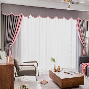 【绒美人】高精密窗帘光滑卧室客厅落地飘窗现代简约纯色遮光t