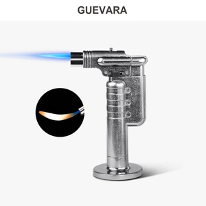 GUEVARA雪茄打火机 防风直冲锁火喷枪 高级台式金属复古枪形火机