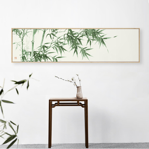 水墨宣言新中式简约国画竹子装饰画禅意画茶室横幅意境中国风墙画