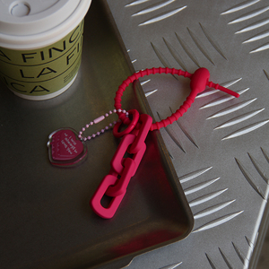 少女心创意硅胶爱心链条钥匙扣环背包挂件情侣挂饰精致汽车钥匙链