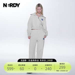 NERDY2024早春新品短款女士卫衣裤子两件套套装潮酷休闲运动套装