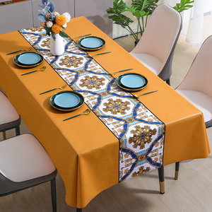 桌布免洗防油防水防烫轻奢高级感长方形餐桌台布茶几布中式饭桌垫