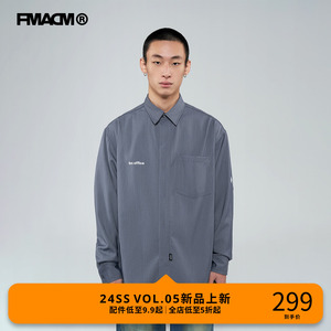 FMACM 23SS fm office 宽松长袖衬衫 字母印花廓形衬衫外套男