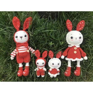 情侣兔子长耳朵一家人小兔子玩偶手工diy材料包毛线编织钩针孕期