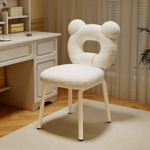 创意小熊化妆椅轻奢奶油风化妆凳子靠背椅女生家用异形卧室梳妆凳
