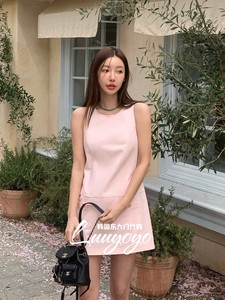 REVE CITE-L韩国代购东大门2024夏季新款女装气质短款无袖连衣裙