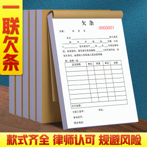 欠条有法律效应的货物材料对帐赊欠确认单据货款欠款条欠据凭证工资欠条本还款账本协议欠单票据收费单欠账单