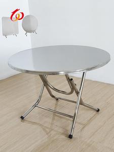 不锈钢可折叠桌小矮桌儿童圆形圆桌正方形方桌加厚吃饭餐桌户外80