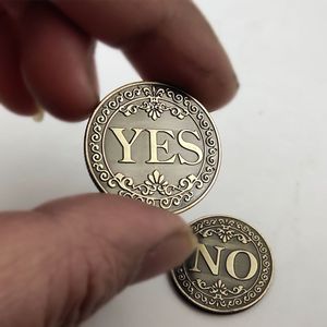 YES NO决策币40mm魔术硬币收藏 好运气复古古青铜许愿幸运币美国