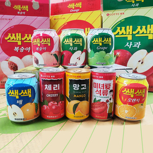 韩国乐天饮料238ml葡萄粒粒橙果汁草莓芒果石榴樱桃草莓果肉饮料