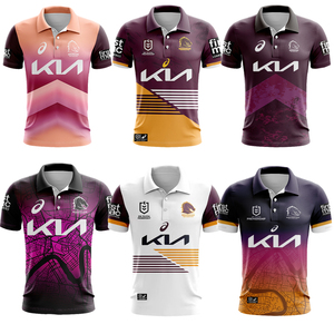 2024NRL澳大利亚布里斯班圣乔治野马polo短袖T恤橄榄球衣服 rugby