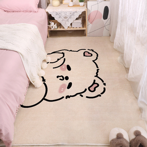卡通儿童地毯卧室满铺少女可爱房间ins风家用垫子防滑床边地垫