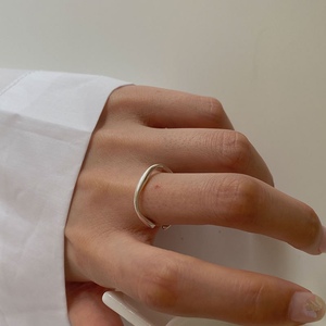 小众品牌925纯银莫比乌斯戒指ins个性简约日韩开口可调节单戒指女
