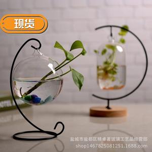玻璃花瓶鱼缸微景观水培生态瓶diy装55饰玻璃透明小圆球吊件