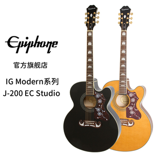 Epiphone面单民谣吉他初学者男女生专用学生入门EJ200木吉他单板