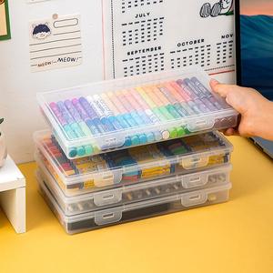 妙遇素描笔盒美术生专用彩铅笔收纳大容量儿童蜡笔透明文具收纳盒