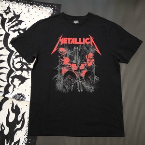 外贸欧美男式短袖T恤复古印花金属摇滚Metallica乐队大码AC/DC