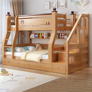 全实木上下床子母儿童床成人双层上下铺双人床小户型两层高低床